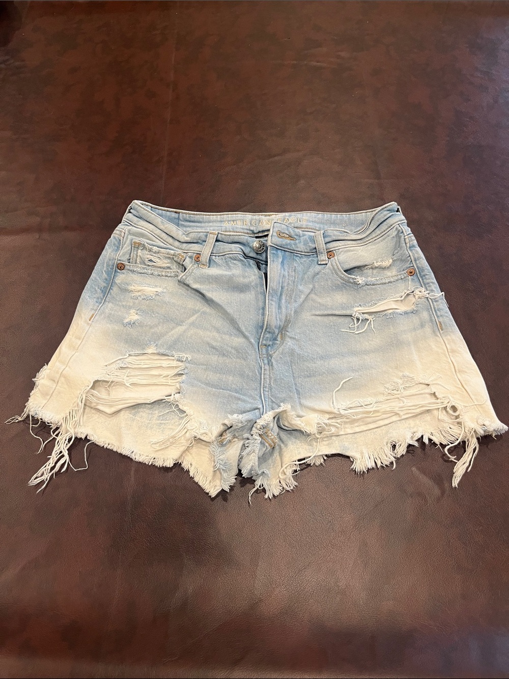 American Eagle Outfitters Light Blue Distressed Denim Cutoff Shorts